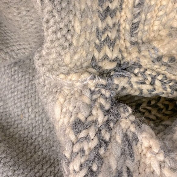 Vintage Genuine Cowichan Hand Knit Full Zip Fair Isle Wool Sweater M - Picture 10 of 16